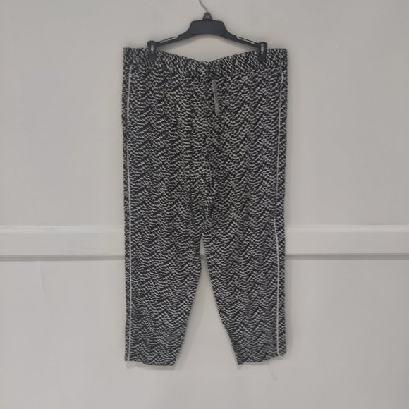 NWT Splendid Women's Drawstring Pull On Black/White Joggers Size XL $140 5B024 - Picture 1 of 1